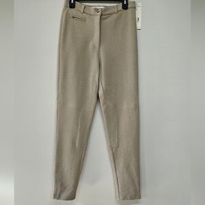 Vtg 90s A Line Anne Klein Thick Rib Knit Riding Pants Knee Patches Zip Pocket 12